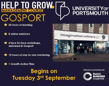 image promoting the Help to Grow Gosport management course start date and venue
